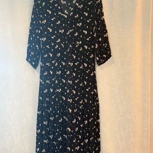 Elegant Black Floral Dress